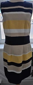 HOBBS Black/Yellow/Grey Striped Sleeveless Dress (Size 12) - Picture 1 of 6