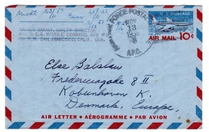 UC32 Airmail Air Letter APO 8 4th USA Missile Command to Denmark - Picture 1 of 3