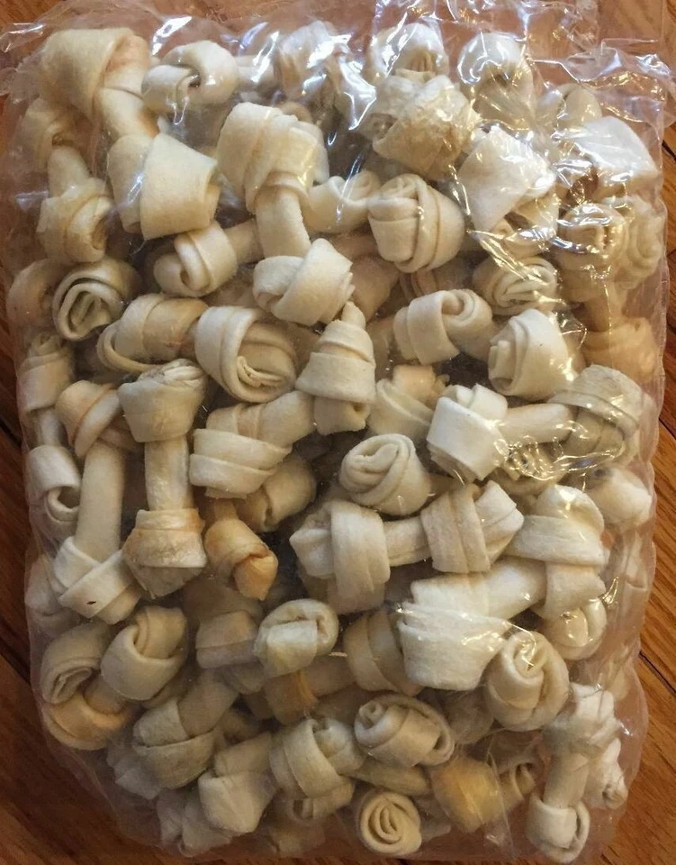 Pet Factory Natural White Tiny Rawhide 2.5" Bones Chew 50 Pack Dog Mini Chews - Image 1 of 1