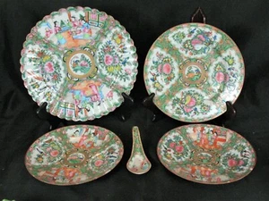 19th C. Chinese Famille Rose Medallion Porcelain Translucent Plates Collection - Picture 1 of 2