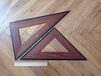 Vintage FABER CASTELL Large Wooden Triangle Set Geometry Drawing Drafting RARE - Image 1 of 4
