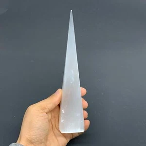 246.2g, 7.4"x1.5"x1.6" Selenite (Satin Spar) Crystal Crystal Tower Point,B35956 - Picture 1 of 16