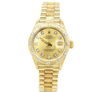 ROLEX Datejust Burke Damenuhr 750 Gold Brillanten Ref 69288 - Bild 1 von 5