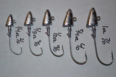 10 SHAD Head Jigheads - SWIM BAITS  - 1/4 thru 2oz- SALTWATER SAFE 1/0 THRU 7/0  - Image 1 of 4
