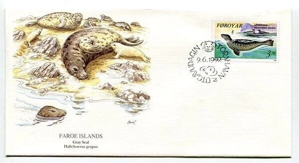 D25631 Sello Gris FDC Islas Feroe 1992 Foto 1 de 1