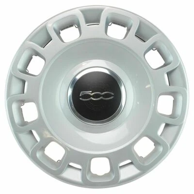 Fiat 500 2012-2017 15" rueda de acero cubierta tapacubos plateada nuevo fabricante de equipos originales Mopar genuino Foto 1 de 2