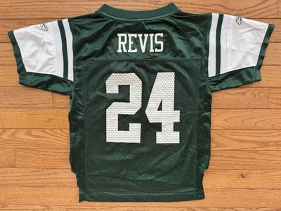 锐步球衣纽约喷气机队 Darrelle Revis 青少年男孩蹒跚学步 M 5-6 新标签 — 第 1/4 张图片