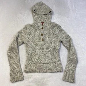 Pull à capuche vintage Y2K Abercrombie Fitch laine mélangée tricot épais femme taille L - Photo 1/7