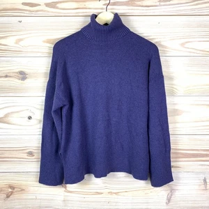 J Crew Pullover Damen klein lila Rollkragen kastig Merinowollmischung - Bild 1 von 13