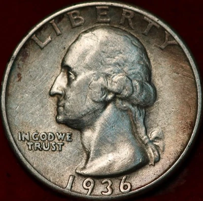 1936 Philadelphia Mint Silver Washington Quarter - Image 1 of 2
