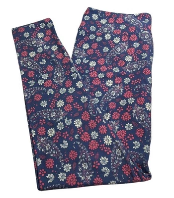 LuLaRoe Leggings TC Alto Curvilíneo PÚRPURA ROSA Floral Colorido Margarita Abstracto Informal Foto 1 de 4