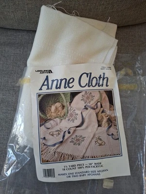 Tela Anne Leisure Arts sin usar 1-1/4 yarda X 58" ancho 18 unidades blanco suave 11053 Foto 1 de 4