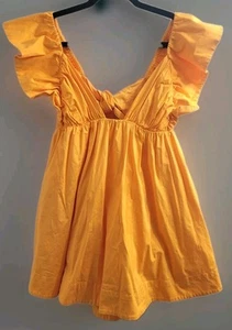 For Love And Lemons Clementine Orange Mini Dress Size XL Vibrant Spring Sexy - Picture 1 of 13