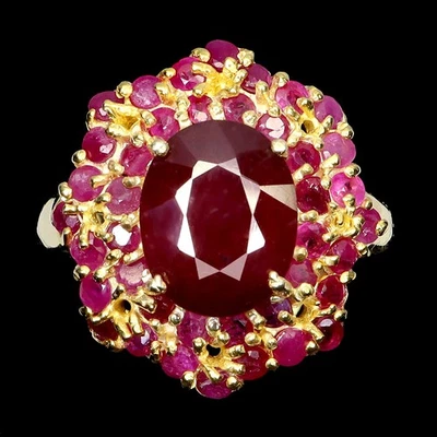 925 Sterling Silver Ring Oval Ruby 11x9mm Natural Gemstone Jewelry Size 7 - Image 1 of 4
