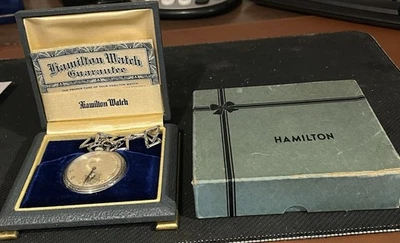 Reloj Bolsillo Hamilton Modelo 918-19j Lleno Oro 14k Funciona Muy bien - Caja Original Foto 1 de 4