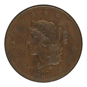 1839 Braided Hair Cent NGC AU-55 BN N-6 - Picture 1 of 4