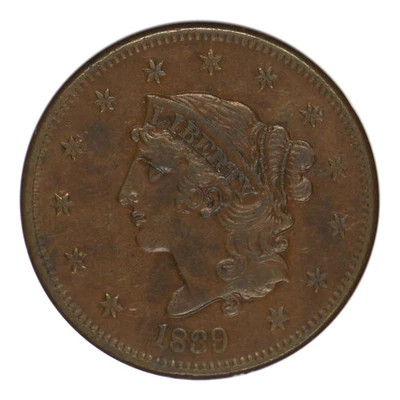 1839 Braided Hair Cent NGC AU-55 BN N-6 - Image 1 of 4
