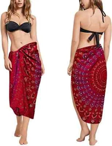 Sarongs for Women Bikini Cover Up Beach Skirt Bathing Suit Wrap Red color - Picture 1 of 4