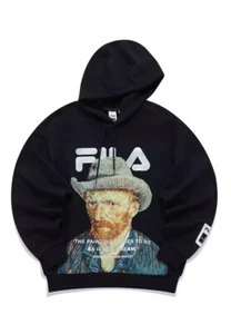 FILA Van Gogh Museum Self-Portrait  W/Grey Felt Hat Mens Hoodie. Black. Medium - Picture 1 of 15