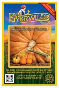 10 Atlantische Riesenkürbiskerne - Everwilde Farms Mylar Samen Paket - Bild 1 von 3