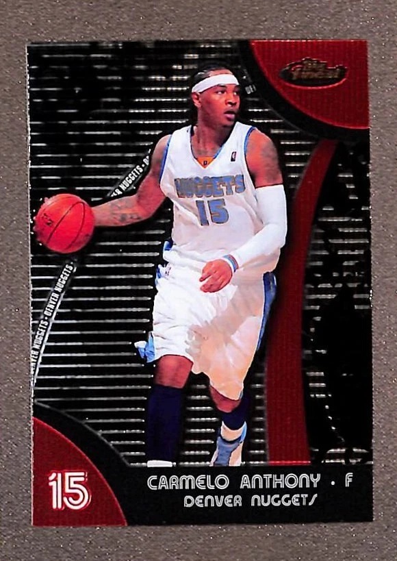 2007 Topps Finest Basketball #15 Carmelo Anthony - Denver Nuggets - Image 1 of 3