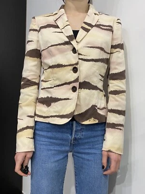 DDP Vintage 2000s Moschino Cheap and Chic Cotton Y2k Print blend Blazer Rare S - Image 1 of 4