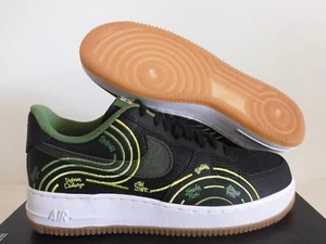 NIKE AIR FORCE 1 07 LV8 "NY VS NY" BLACK-CARBON GREEN-TREELINE SZ 12 DV2123-001 - Picture 1 of 5