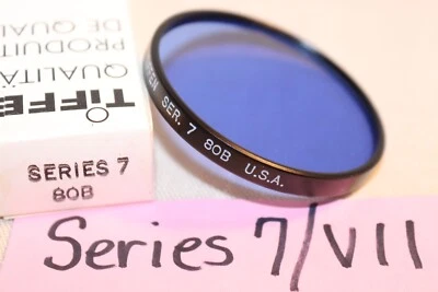 New Vtg TIFFEN Series 7 VII 80B Filter, USA Ser. 7 Blue 80B Light BalanceFilter - Image 1 of 4
