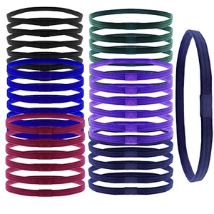 6 Fasce Elastiche Yoga Fascia Capelli Fascia Palestra Sport Fascia Tinta Unita Ragazze Scuola UK - Foto 1 di 13