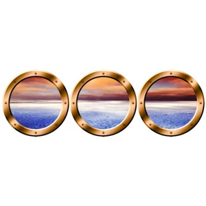 Calcomanías de pared de paisaje ártico VWAQ - decoración de ventana de ojo de buey, ventana de barco - Imagen 1 de 9