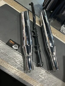 Harley Davidson Screamin Eagle Slash Down Chrome Muffler Kit 80339-00A - Foto 1 di 5