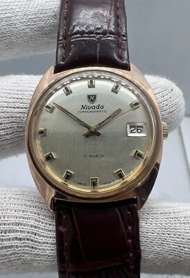 Nivada Compensamatic Manual-wind "Rose Gold Plated" Wrist Watch.  Cal 1803 - Image 1 of 4