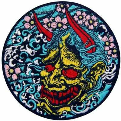 Embroidery clothing Patch Iron Sew On Patch Biker Punk appliques Hannya Oni 961R - Image 1 of 4
