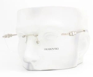 Swarovski Rimless Eyeglasses Glasses SK 1014 4001 Silver w/ Crystals 53-16-140 - Picture 1 of 7