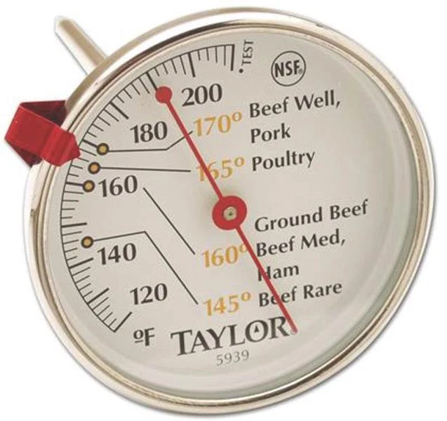 NEW TAYLOR 5939N CLASSIC STAINLESS MEAT THERMOMETER EASY READ DIAL ADJUSTABLE  - Image 1 of 1