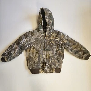 Berne WorkWear Real Tree Camo Insulated Quilt Lining Hood Jacket Kids Unisex Sm - Picture 1 of 8