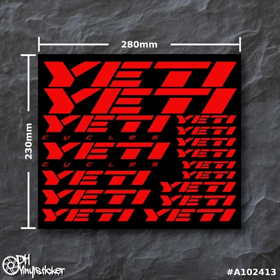 Yeti Stickersatz Rot | Aufkleber Set Fahrrad eBike BMX MTB eMTB Rahmen