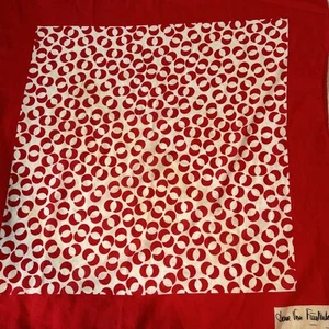 Vtg Diane Von Furstenberg Scarf Logo Graphic Red Cotton Bandana 25" Square Italy - Picture 1 of 14