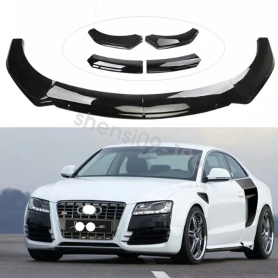 Gloss Black Lower Front Bumper Lip Spoiler Splitter For AUDI A4 B8.5 2013-2016 Foto 1 de 4