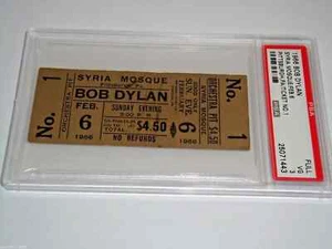 Bob Dylan 1966 PSA AUTHENTICATED VINTAGE UNBENUTZT KONZERT Nr. 1 TICKET Ephemera USA - Bild 1 von 4