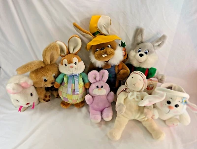 Bunny Rabbit Plush Lot of 8 Vintage Gerber Hallmark Hershey Bloomer 12" to 15" - Image 1 of 4