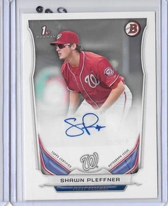 2014 Bowman Prospects Shawn Pleffner Autograph Card #PA-SP Nationals - Picture 1 of 1