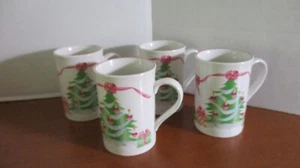 SANGO HOME FOR CHRISTMAS Set of 4 CHRISTMAS TREE COFFEE MUGS - Picture 1 of 4