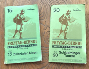 2 Freytag-Berndt Touristenkarten Zillertaler Alpen Schladminger Tauern 50er mn