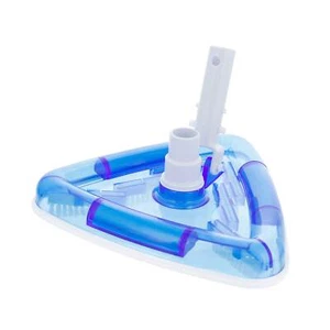Weighted Transparent Clear Triangular Swimming Pool Vacuum Head, Cleans Debris - Picture 1 of 5