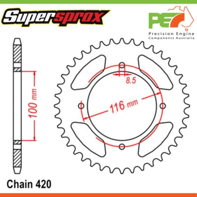 Brand New * Supersprox * Rear Sprocket To Suit SUZUKI RM100 100cc - Imagem 1 de 4