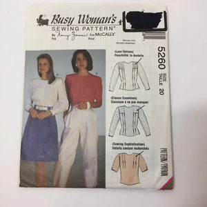 McCall's 5260 Size 20 Misses' Blouse - Picture 1 of 5