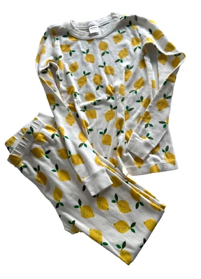 Hanna Andersson Long John Pajama Set Lemonade in White Unisex Size 10 - Image 1 of 4
