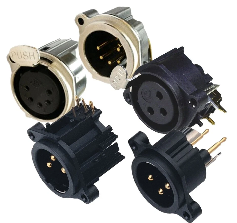 DEETECH Presa dispositivo LX160; XLR div. Forme costruttive 3 poli/5 poli, maschio/femmina, contatti oro