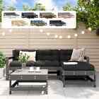 Patio Lounge Set with Cushions Outdoor Furniture Set 5 Piece Solid Wood vidaXL